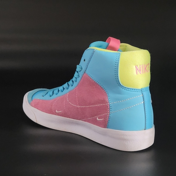 Nike Blazer Mid 77 GS 'Dance Baltic Blue Volt Pink' Youth Size 5 DQ6084-400 Used - Picture 7 of 12